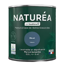 Peinture murs et boiseries Naturéa par GoodHome bleuet velours 0.5L