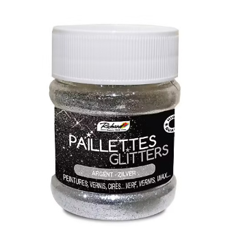 Pot à paillettes couleur argent Richard Colorant 80g