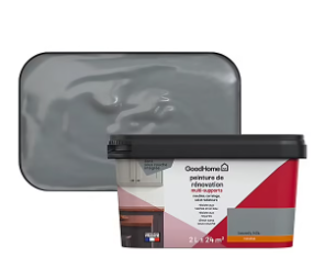 Peinture de rénovation GoodHome multi-supports brillant gris Beverly Hills 2L