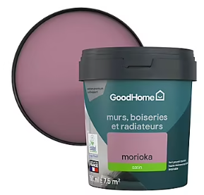 Peinture intérieure couleur murs, boiseries et radiateurs GoodHome satin morioka violet 750ml