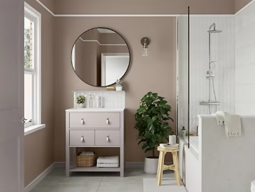 Peinture haute résistance Crème de couleur cuisine et bain Dulux Valentine marron taupe satin 2L