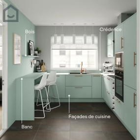 Peinture de rénovation GoodHome multi-supports satin vert Artane 750ml