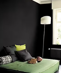 Peinture Crème De Couleur Dulux Valentine satin noir 2,5L