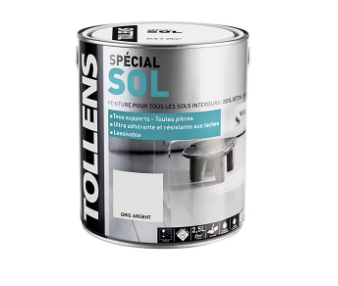 Peinture sol intérieur Tollens gris argent 2,5 L
