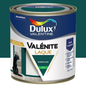 Laque Valénite Dulux Valentine Acrylique satin vert emeraude 500ml