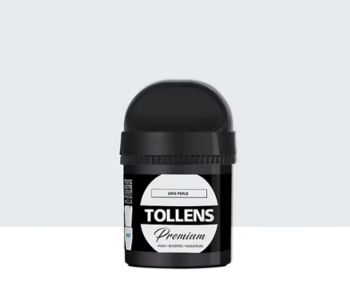 Testeur peinture Tollens premium murs, boiseries et radiateurs gris perlé mat 50ml
