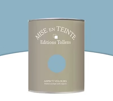 Peinture murs et boiseries Tollens Mise en teinte bleu rétro mat velours 1L
