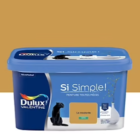 Peinture intérieure couleur Si Simple ! Dulux Valentine satin jaune le moutarde 2.5L