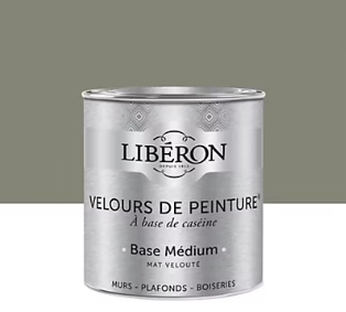 Peinture multisupport murs, plafonds et boiseries Velours de peinture gris gavroche Libéron 0,5L