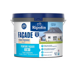 Peinture façade 2 en 1 Ripolin ton pierre mat 10L