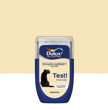 Testeur de peinture Color Resist cuisine Dulux Valentine mat citronnade 30ml