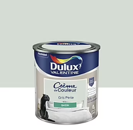 Peinture Crème de Couleur Dulux Valentine satin gris perle 0,5L