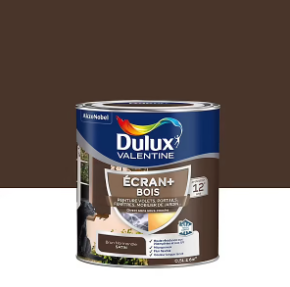Peinture extérieure Ecran+ bois Dulux Valentine satin brun normandie 500 ml
