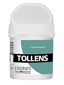 Testeur peinture murs et boiseries Tollens vert expression satin 50ml