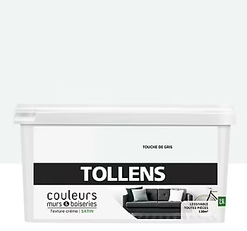 Peinture murs et boiseries Tollens touche de gris satin 2,5L