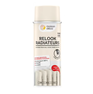 Peinture aérosol Relook tout radiateur blanc cassé satin 400ml Maison déco