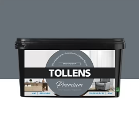 Peinture Tollens premium murs, boiseries et radiateurs gris macadam mat 2,5L
