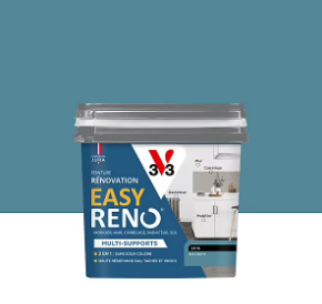 Peinture de rénovation multi-supports V33 Easy Reno bleu batik satin 0,75L