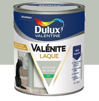 Laque Valénite Dulux Valentine Acrylique satin vert douceur de l'aube 2L