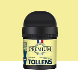 Peinture Tollens premium murs, boiseries et radiateurs jaune pastel velours 50ml