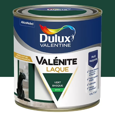 Laque Valénite Dulux Valentine Acrylique satin vert basque 500ml