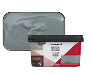 Peinture de rénovation GoodHome multi-supports brillant gris Delaware 2L