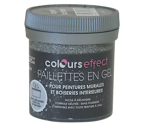 Gel effet paillettes argenté 80 ml Colours