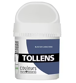 Testeur peinture murs et boiseries Tollens bleu de caractère satin 50ml