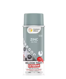 Peinture aérosol Relook tout extrême Maison Deco gris zinc satin RAL7045 400ml