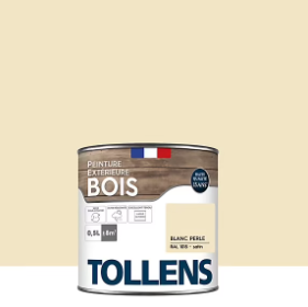 Peinture extérieure bois Tollens satin blanc perle 500ml