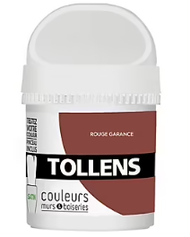 Testeur peinture murs et boiseries Tollens rouge garance satin 50ml