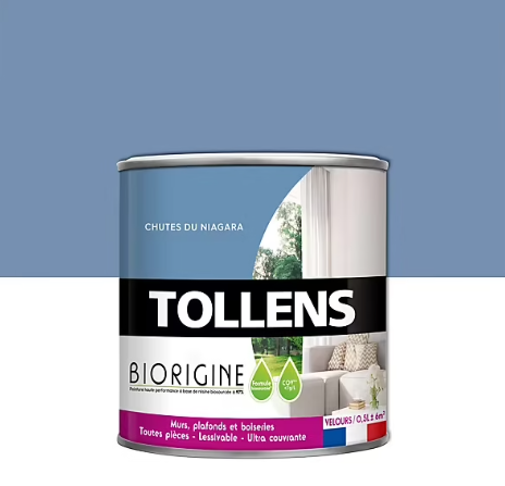 Peinture murs et plafonds Biorigine Tollens velours niagara 500ml
