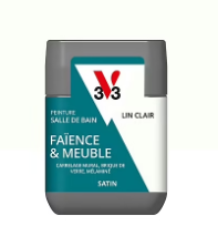 Testeur peinture de rénovation faïence et meuble de salle de bain V33 beige lin clair satin 75ml