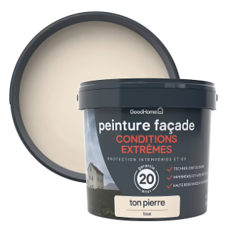 Peinture extérieure façade conditions extrêmes GoodHome ton pierre 5L