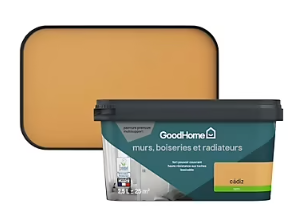 Peinture intérieure couleur murs, boiseries et radiateurs GoodHome satin cádiz orange 2.5L