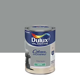 Peinture couleur murs, boiseries et radiateurs Crème de couleur Dulux Valentine titanium satin 1,25L