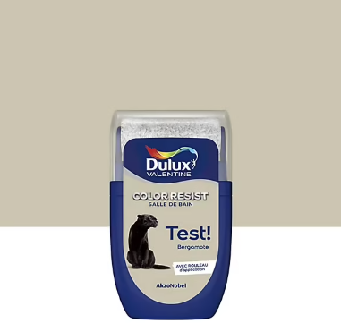 Testeur de peinture Color Resist salle de bains Dulux Valentine satin bergamote 30ml