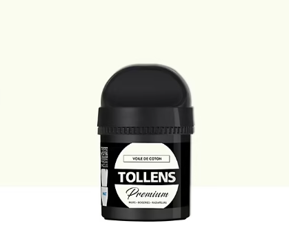 Testeur peinture Tollens premium murs, boiseries et radiateurs voile de coton mat 50ml