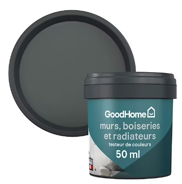 Testeur peinture résistante murs, boiseries et métal GoodHome gris Princeton mat 50ml