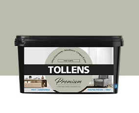 Peinture Tollens premium murs, boiseries et radiateurs vert subtil mat 2,5L