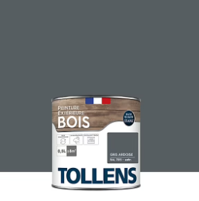 Peinture extérieure bois Tollens satin gris ardoise 500ml