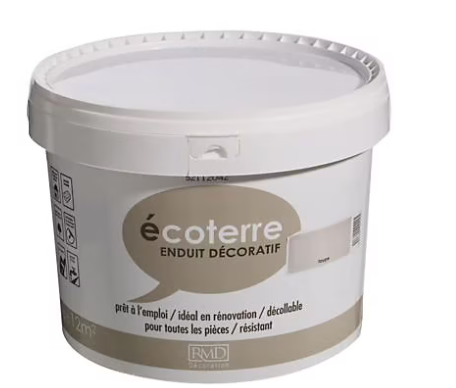 Enduit décoratif Tollens Écoterre taupe 12 kg