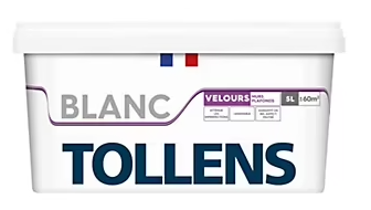Peinture Tollens murs et plafonds velours blanc 5L