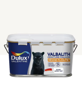 Peinture extérieure façade monocouche microporeuse Valbalith Dulux Valentine mat blanc 2,5L