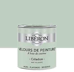 Peinture murs, plafonds et boiseries Velours de peinture vert celadon Libéron 0,5L