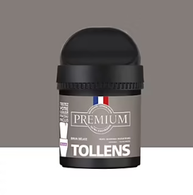 Peinture Tollens premium murs, boiseries et radiateurs marron brun delice velours 50ml