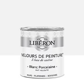 Peinture murs, plafonds et boiseries Velours de peinture blanc porcelaine Libéron 0,5L