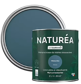Peinture murs et boiseries Naturéa par GoodHome oiseau bleu velours 2L