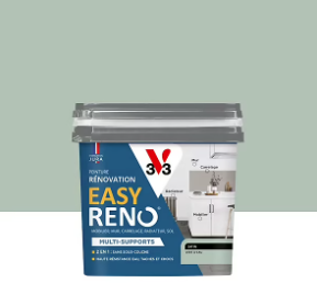 Peinture de rénovation multi-supports V33 Easy Reno vert d'eau satin 750ml
