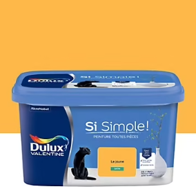 Peinture intérieure couleur Si Simple ! Dulux Valentine satin jaune le jaune 2.5L
